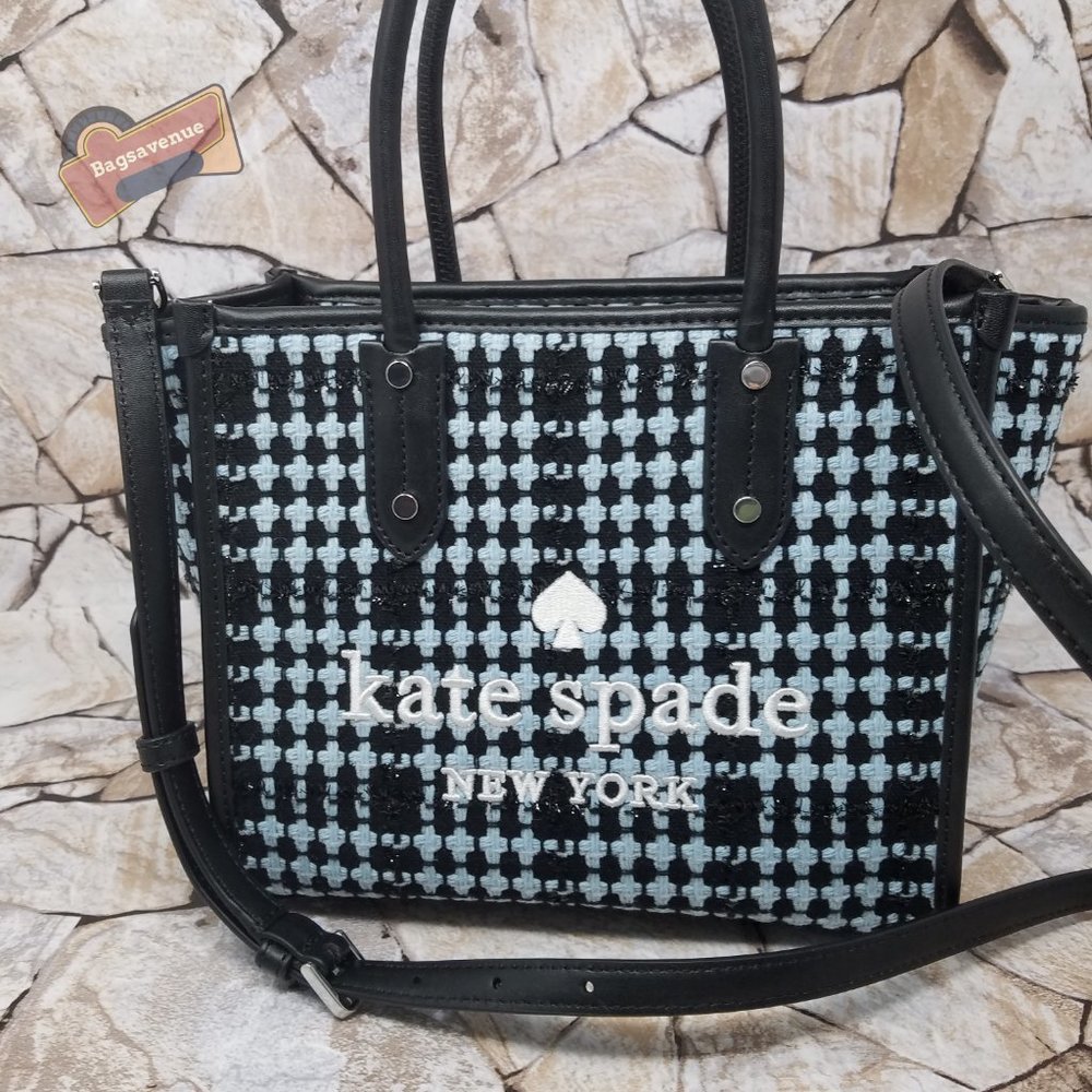 #bagsavenue fast ship new Ella Small Tote Crossbody in Tweed Fabric Kate Spade - Picture 10 of 11